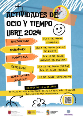 Cartel actividades de ocio y tiempo libre